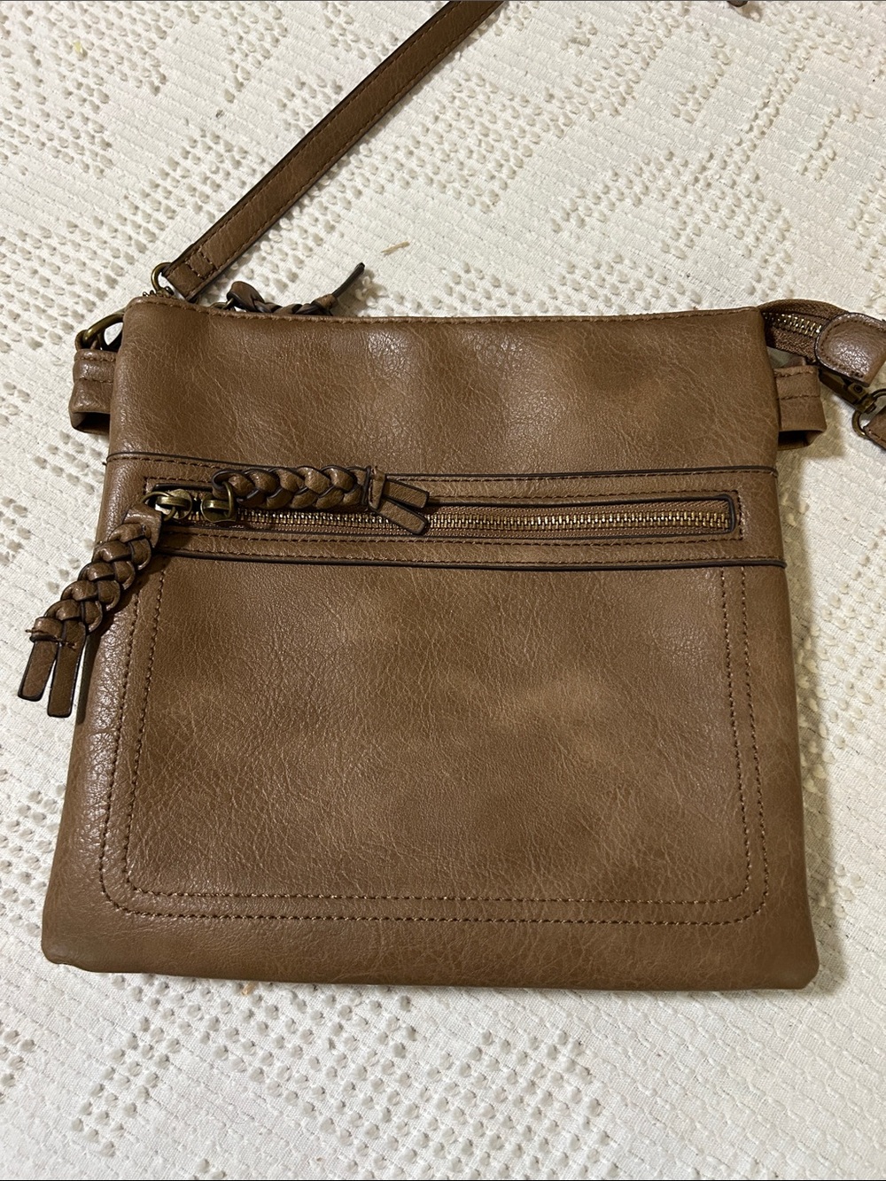 Market & Spruce Faux Leather Crossbody Bag in Brown